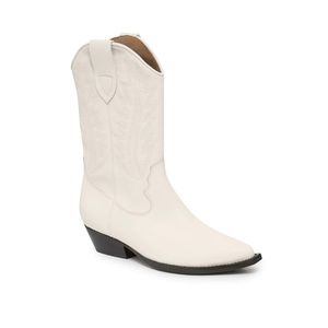 Marc Fisher LTD Women's Natara Western Boot, White, Size 6.5